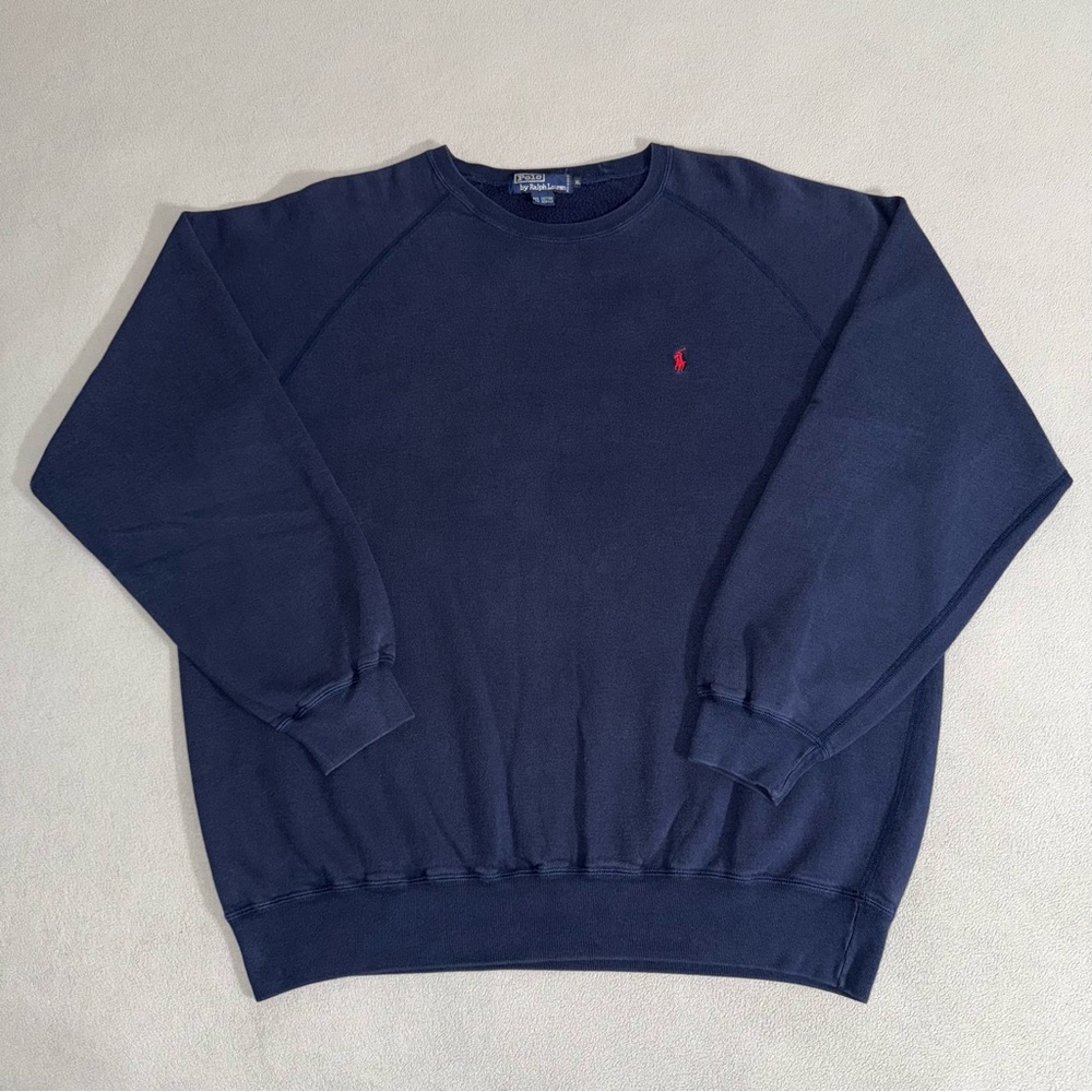 Vintage 80s Polo Ralph Lauren Navy Sweatshirt Size XL Hip Hop Preppy Streetwear